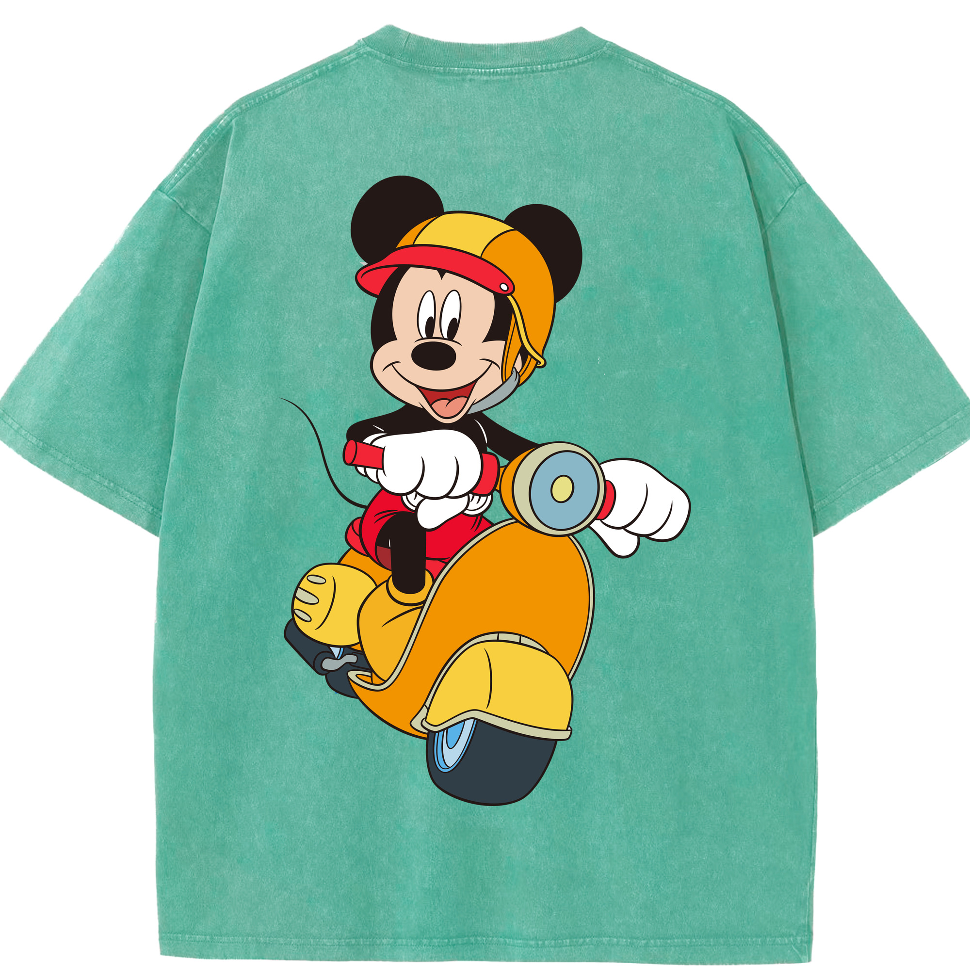 （画像用） ミッキーマウス Mickey Mouse 綿100% ヴィンテージ風 半袖Tシャツ（背面プリント）